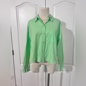 Universal Thread Cropped Fit Cotton/Linen Blend‎ Button Down Shirt - sz XL
